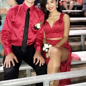 Red floral prom dress size 0-3